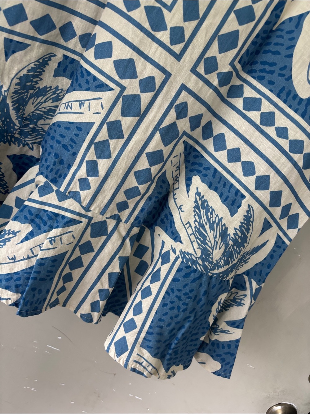 Terzo Millennio blue and white tropical dress made in Italy - Picture 5 of 7